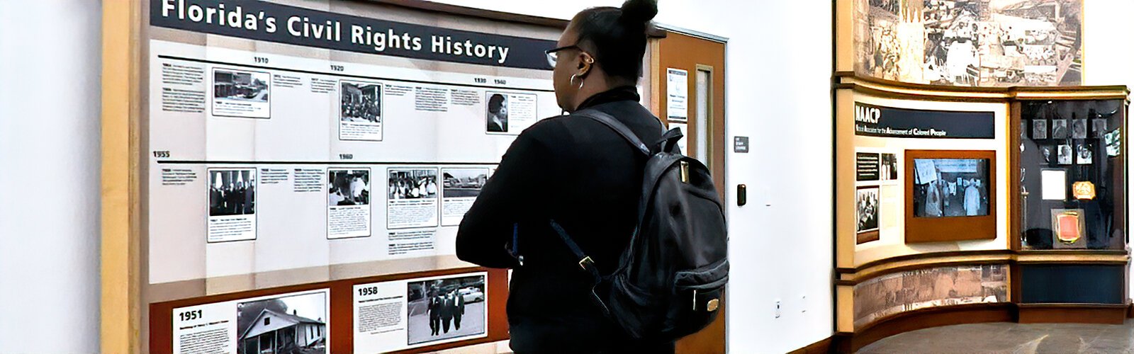 In the lobby of the Robert W. Saunders, Sr. Public Library, several museum-quality exhibits, including displays on the civil rights movement and the NAACP, can absorb visitors for hours.