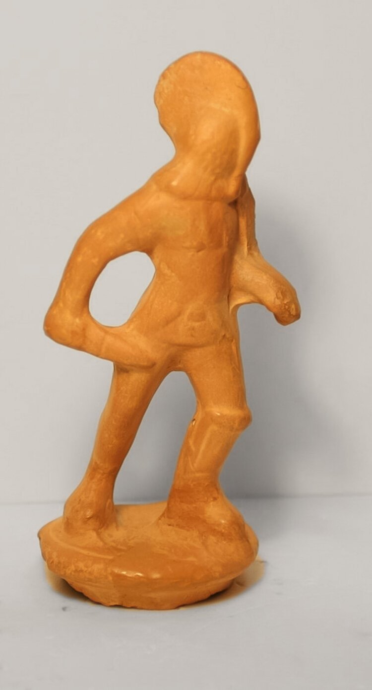 Terracotta statuette of a gladiator, dating to the Roman Imperial period. 