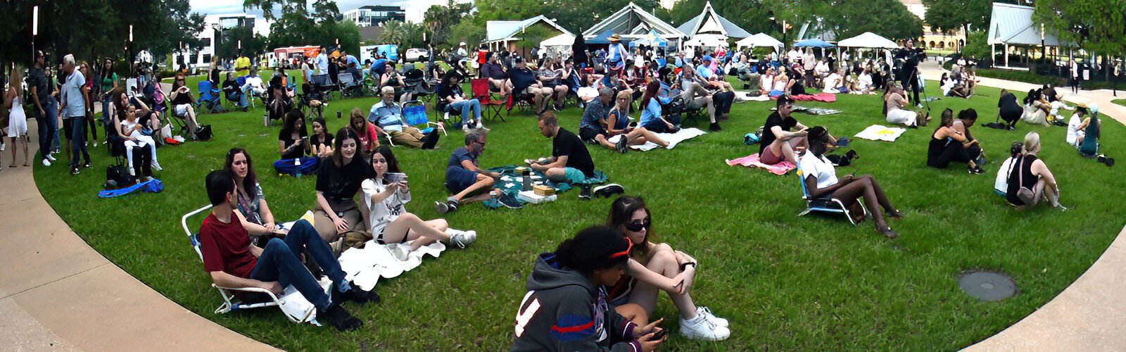 Festival goers at Water Works Park in Tampa await the start of the the first annual Dance Now, a cultural dance festival produced by Tampa City Ballet Artistic Director and choreographer Paula Nunez.