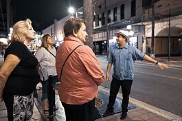 Max Herman leads a group on the Ybor City Ghost Tour.