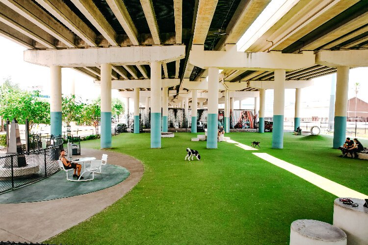 The Deputy Kotfila Memorial Dog Park in the Channel District is THEA's first pocket park under the Lee Roy Selmon Expressway and an example of what the agency can do to transform the land under the expressway into community space.