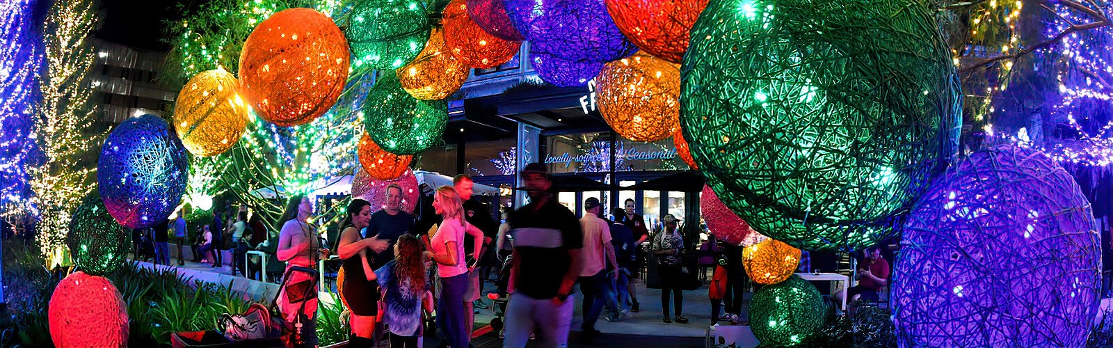  Colorful festive décor spreads joy, beauty and cheers to all present at the Season Spectacular at Water Street Tampa.