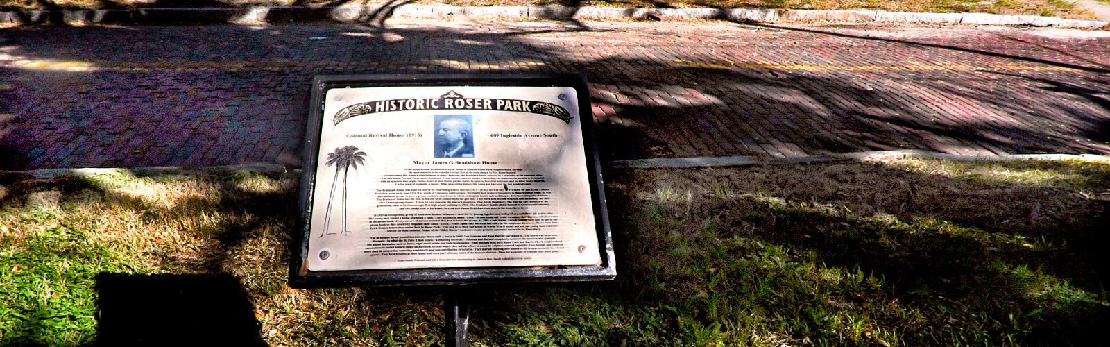 Winding along Booker Creek and throughout the neighborhood, the Historic Roser Park Outdoor Museum features 28 markers describing the district’s attributes and history.