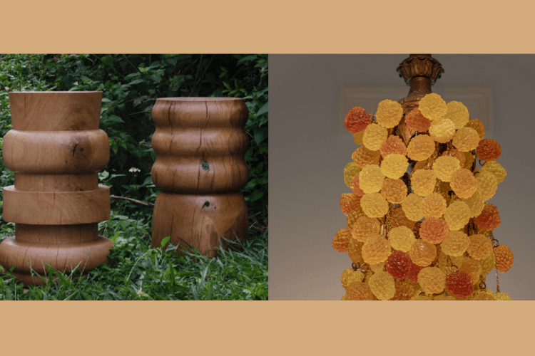 Wood pieces by Kathleen and David Bly and "Chandelier" by Kendra Frorup are part of the exhibit "Strength of Character"  at Creative Pinellas from March 14 through April 28.