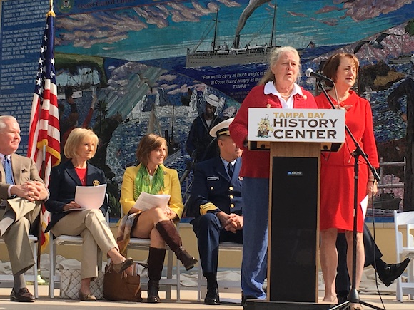 Tampa Historians Nancy Turner and Robin Gonzalez researched the history of the USS Tampa. 