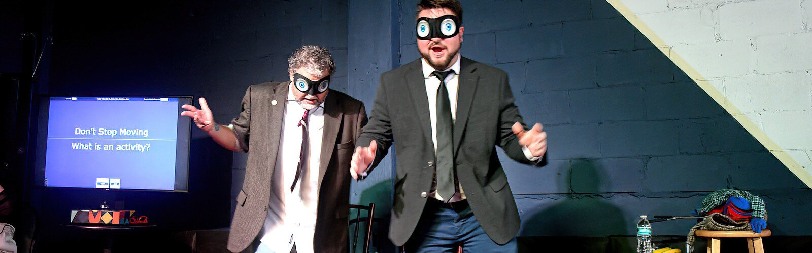 St Petersburg improv duo Dan Dagesse and Adam Corcovilos perform at The Commodore in Ybor City during the Countdown Improv Festival's closing day.