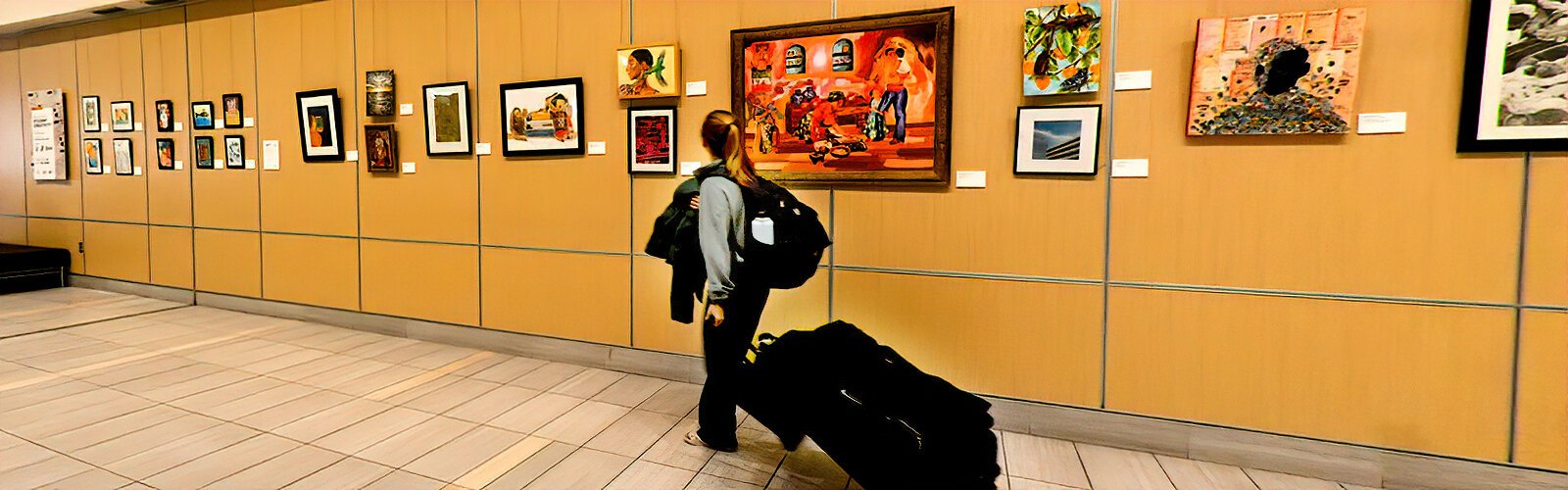 Presented by the Westshore Alliance and Tampa International Airport, the “Celebrating Student Creativity” exhibit at the airport features art by students from Roland Park K-8 Magnet School, Jefferson High School, and Hillsborough Community College.