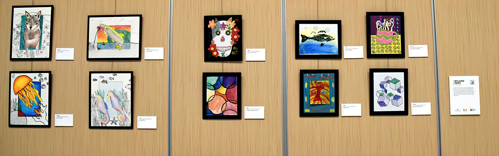 Artwork by Roland Park K-8 students on display in "Celebrating Student Creativity"