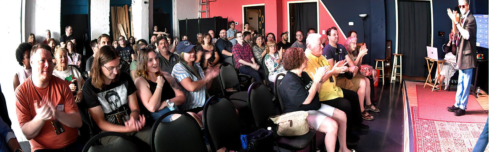 The lively Sunday crowd cheers and laughs for the acts that close out the ninth Countdown Improv Festival.
