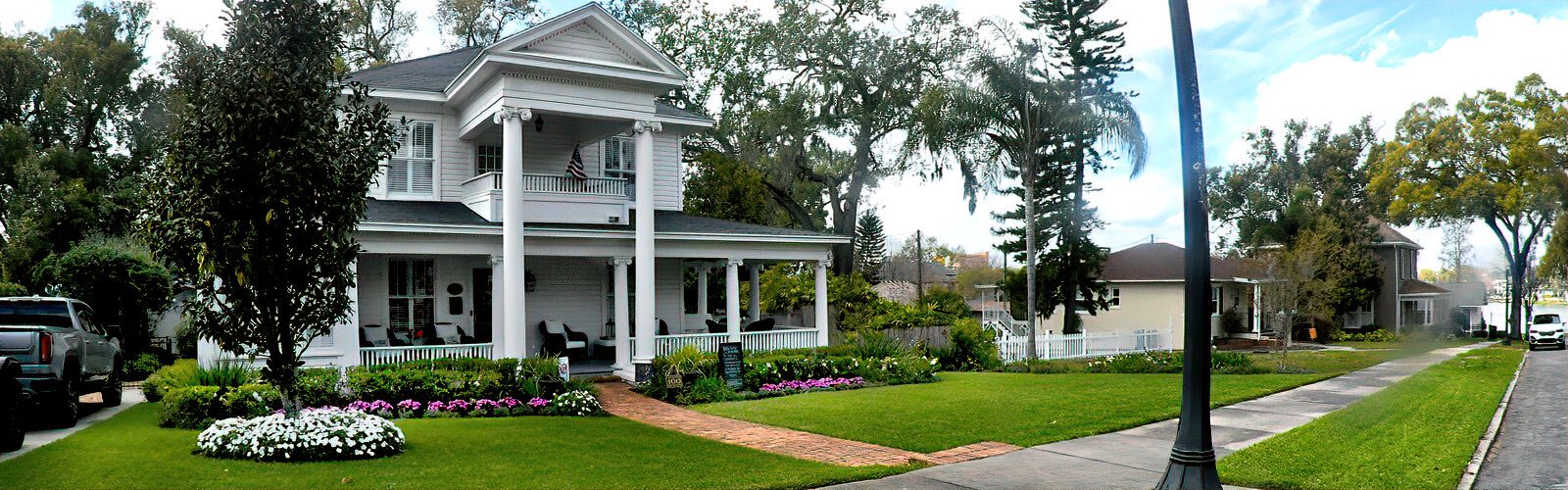 The South and East Lake Morton Historic District neighborhoods are home to a variety of architectural styles worth preserving such as this neo-classical style mansion.