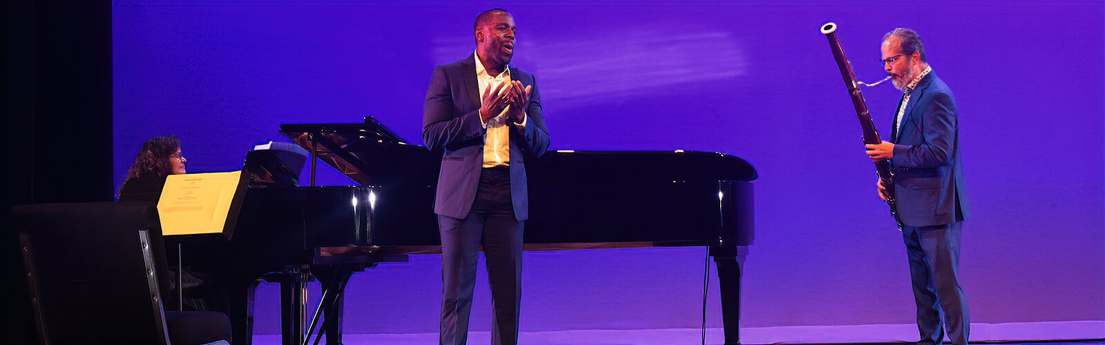 St Pete Opera tenor Kevin D. Mitchell, Jr. and conductor Mark Sforzini, at the bassoon, perform Italian composer Donizetti’s “L’elisir d’amore” as the New Tampa Performing Arts Center’s Annual Arts Festival concludes a weekend of music, theater, danc