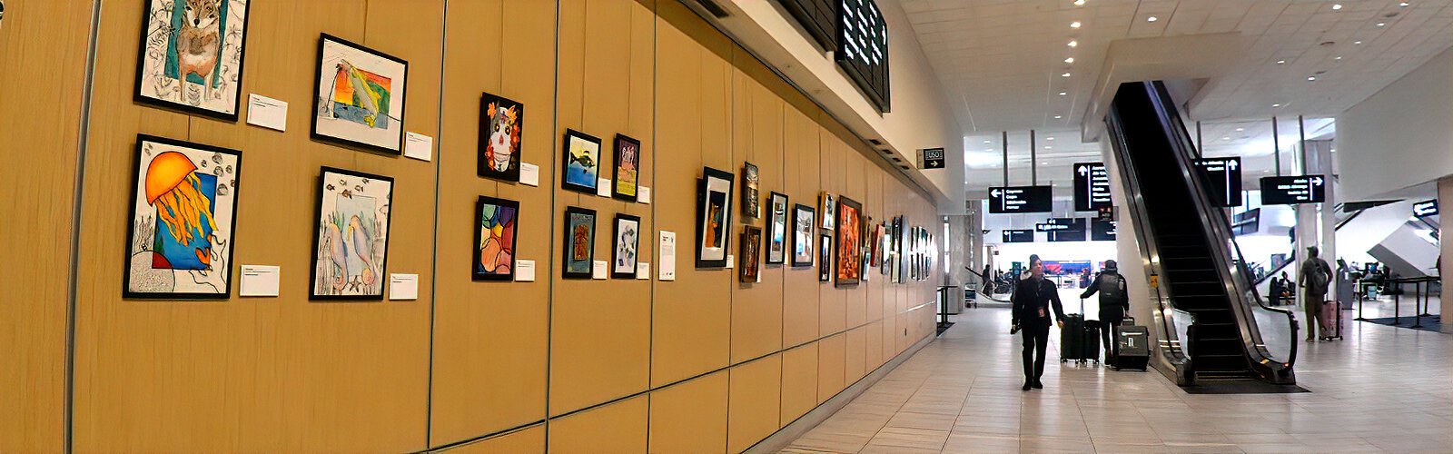 “Celebrating Student Creativity” is on display until May 30th on the second level of the main terminal.