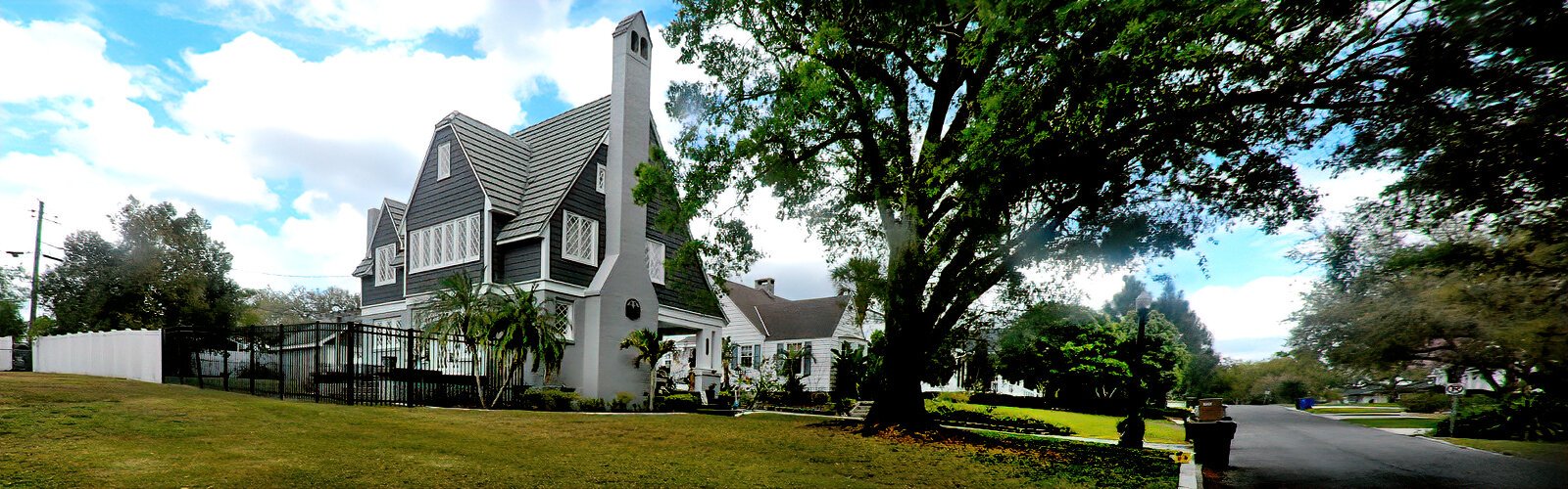  Asymmetrical in design and dominated by a steep, multi-gabled roof, the Tudor revival style is most common in Lakeland’s Beacon Hill Historic District.