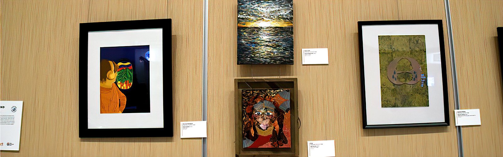 German Rodriguez’s “Back at Home”, Arisha Mir’s “Sunset Impression”, King’s “Self Portrait,” and Aaskyah Riddley’s “Moonlit Feeling” are featured artwork by Hillsborough Community College students.