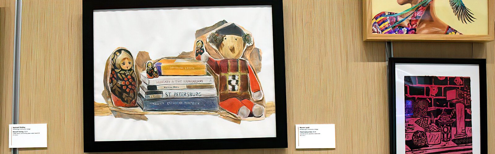 “Third Culture Kid,” created with colored pencils, graphite, and watercolor, is artwork by  Maren Land of  Hillsborough Community College.