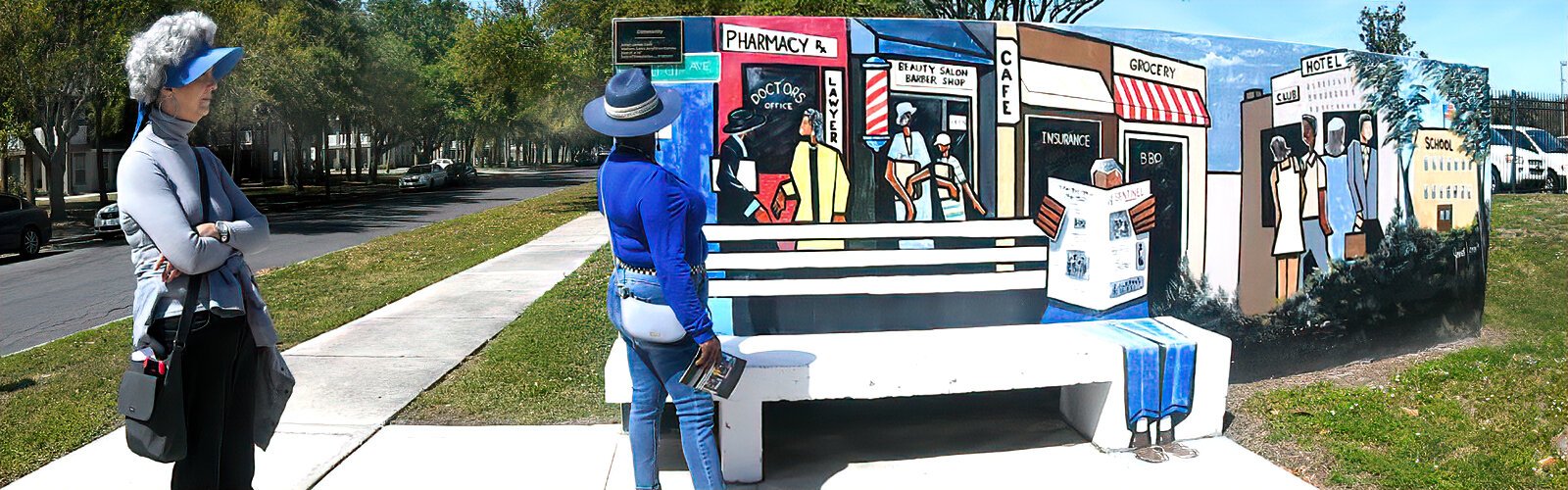 A tribute to Central Avenue, “Community” is part of “Reflections of East Tampa,” a six-mural series by artist James Vann outside the Tampa Police Department’s District 3 station.