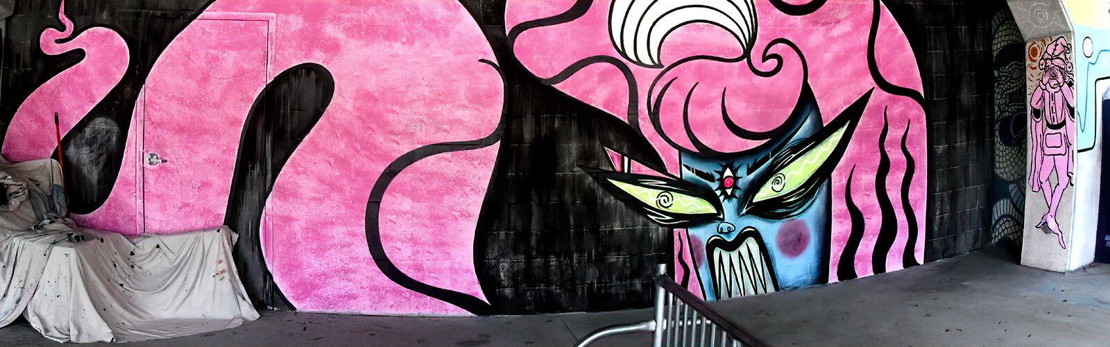 Tampa native Ashley Cantero’s Guava City Paint Jam mural at the parking garage behind Grassroots Kava House