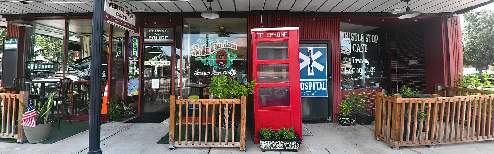 The Whistle Stop Café displays an eclectic array of memorabilia from a bygone era in historic downtown Plant City.