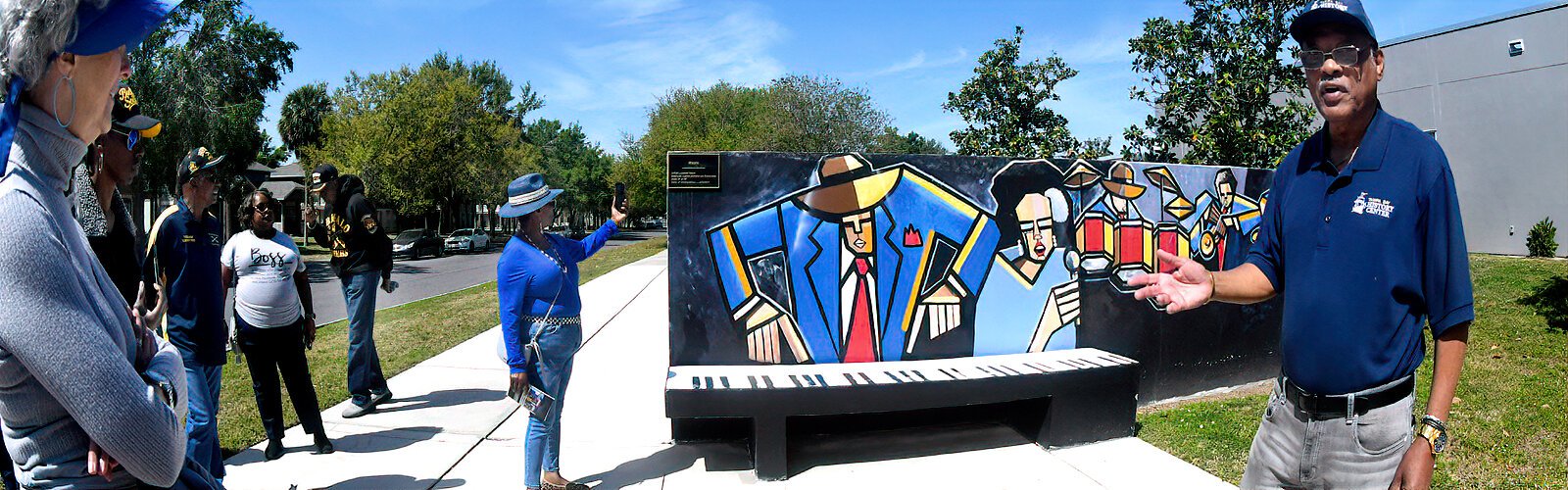 “Music” is part of the mural series that artist James Vann created to beautify the College Hill neighborhood.