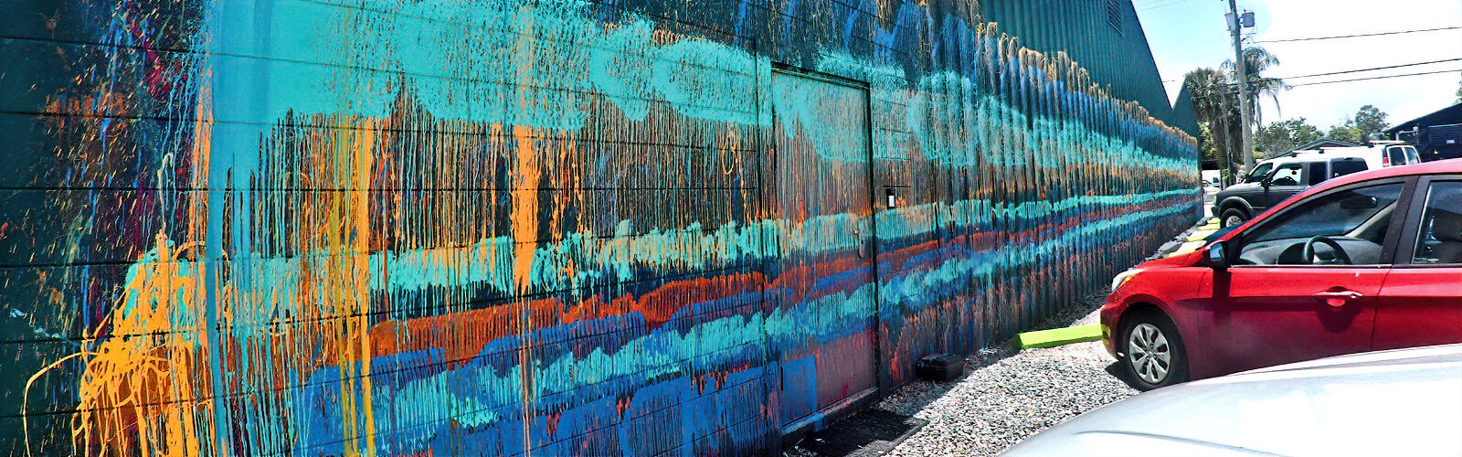 For the Guava City Paint Jam, Miami-based artist Douglas Hoekzema, known as Hoxxoh, used a speaker rig and 808 bass to splash paint onto the walls of Commercial Acoustic’s warehouse.