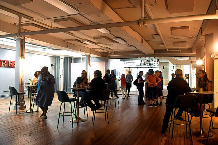 A reception for “ALL IN: George Anderton, Works from North A St" at Tempus Projects in September