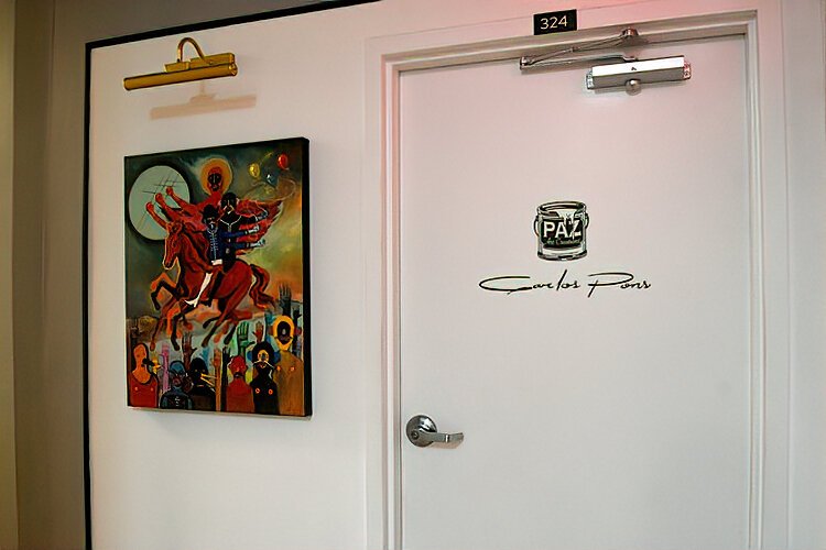 Artist Carlos Pons's studio at the Kress Contemporary