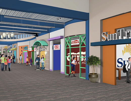 A rendering of the inside of the new Junior Achievement facility.