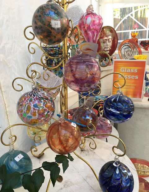 Blown glass ornaments at Phoenix Studio and Gallery.