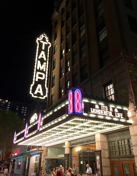 Tampa Theatre hosts a series of holiday movies in Curtis Hixon Park while undergoing restoration.