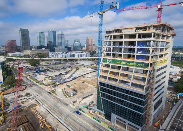 The 13-story, 395,000-square-foot facility, scheduled to open in late 2019, is a key anchor for Water Street Tampa, a $3-billion real estate development by Strategic Property Partners.