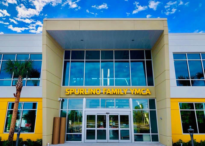 Front Entrance of The Spurlino Family YMCA.