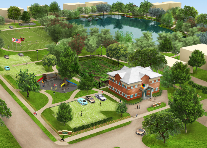 Rendering of Harvest Hope Park.