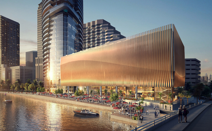 Retail space planned next to Riverwalk Place on Tampa Riverwalk.