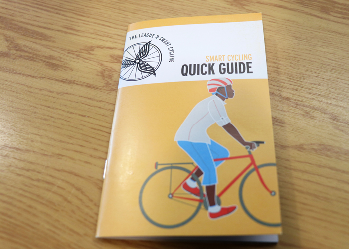 Smart Cycling booklets were passed out to bike safety class attendees at the Straz Center, a business committed to be bike friendly.