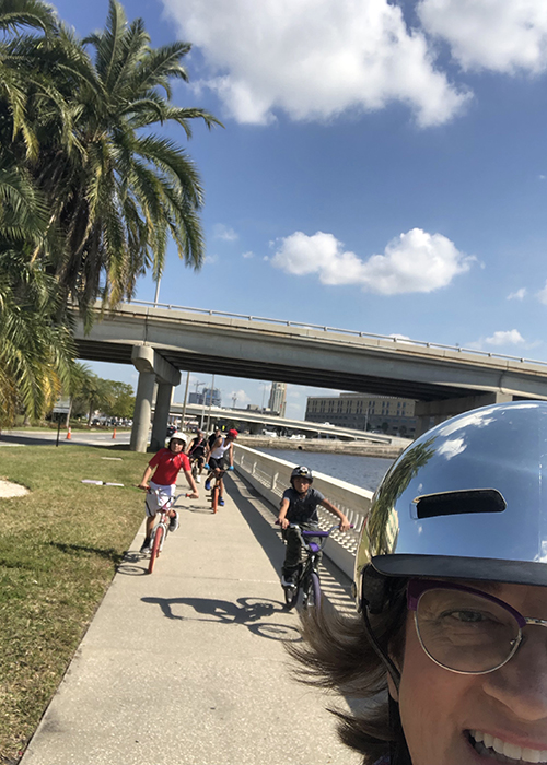 Biking along with the Ybor riders at Bayshore Trail.