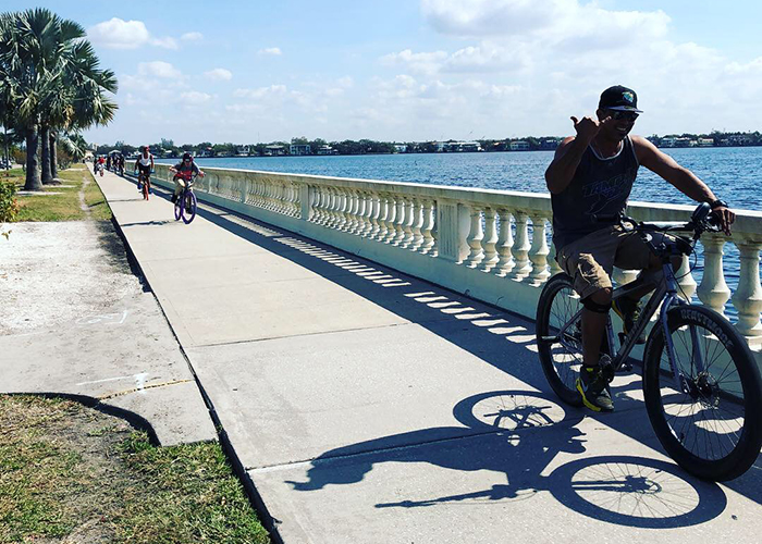 Happened across the Ybor riders, a great group of boys with 2 leaders enjoying Bayshore Trail.