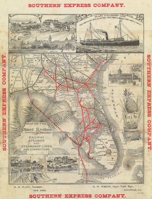 Map of the Plant System of railway steamer and steamship lines.
