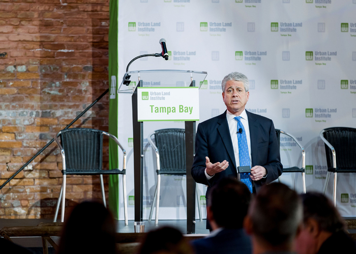 Mitch Roschelle of PwC discusses Tampa Bay's place among the country's top 10 real estate markets at  the ULI Tampa Bay Trends Conference.