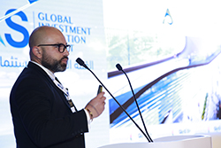 Rupen Philloura, CEO and Founder of Airport Groupe, speaks about his software solution, AiX, at the Global Investment in Aviation Summit in Dubai. 