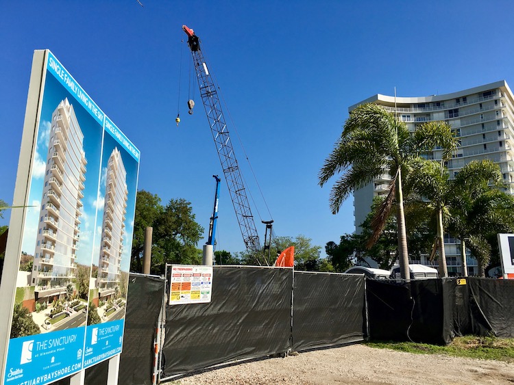 Site of new construction of The Sanctuary at Alexandra Place on Bayshore Boulevard in Tampa.