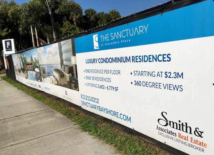 Condos start at $2.3M at The Sanctuary at Alexandra Place on Bayshore Boulevard in Tampa.