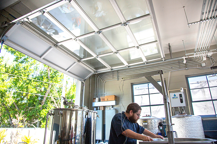 Aaron Barth brews a fresh batch of Indian pale ale.