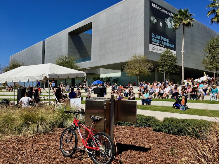 Crowds fill Curtis Hixon Park in downtown Tampa for local festivals.