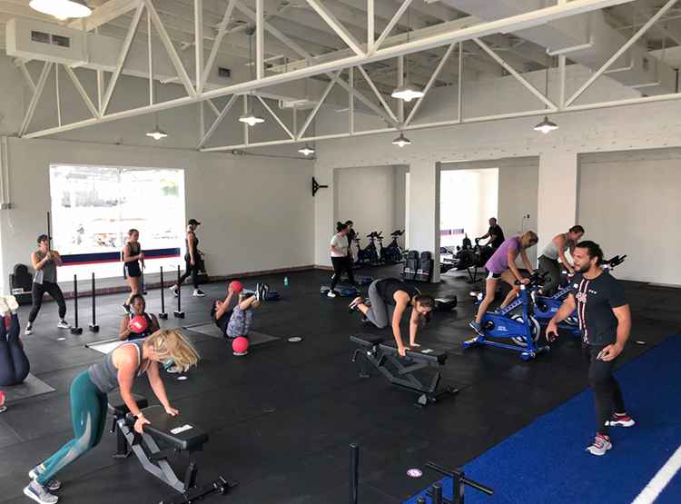 Members work out at F45 in St. Pete for a 45 minute high-intensity, functional workout session.