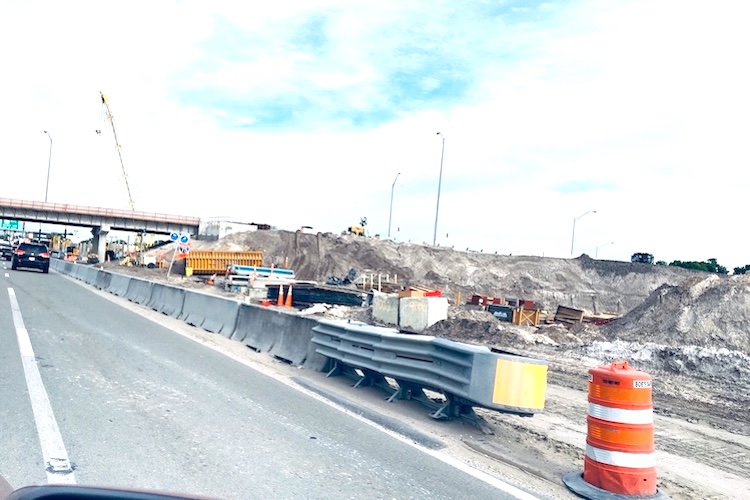 Piles of dirt mark new ramps being built at Dale Mabry and Gandy in South Tampa.