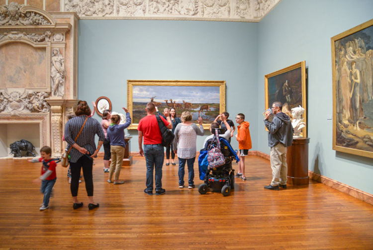 Families from Easter Seals at The Ringling's WEB program.