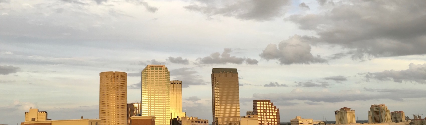 Storm clouds over downtown Tampa.