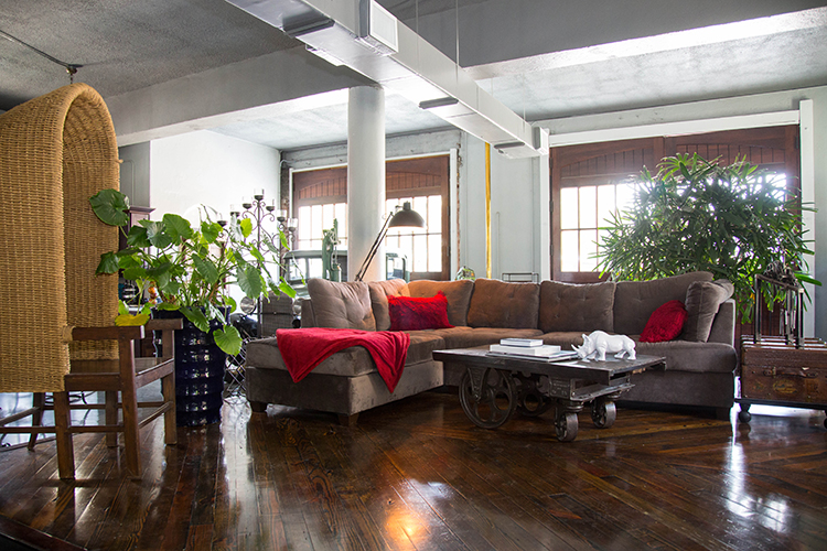 A renovated open seating area used for entertaining private parties inside the historic building circa 1925.