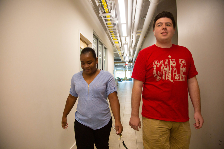 Patrice Barnett and Brandon Borgeous at USF's Beacon Hall residential facility.