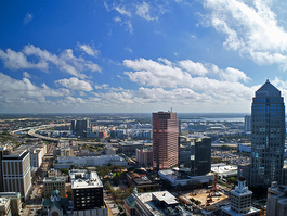 Drone perspective of potential view from Arris Tampa.